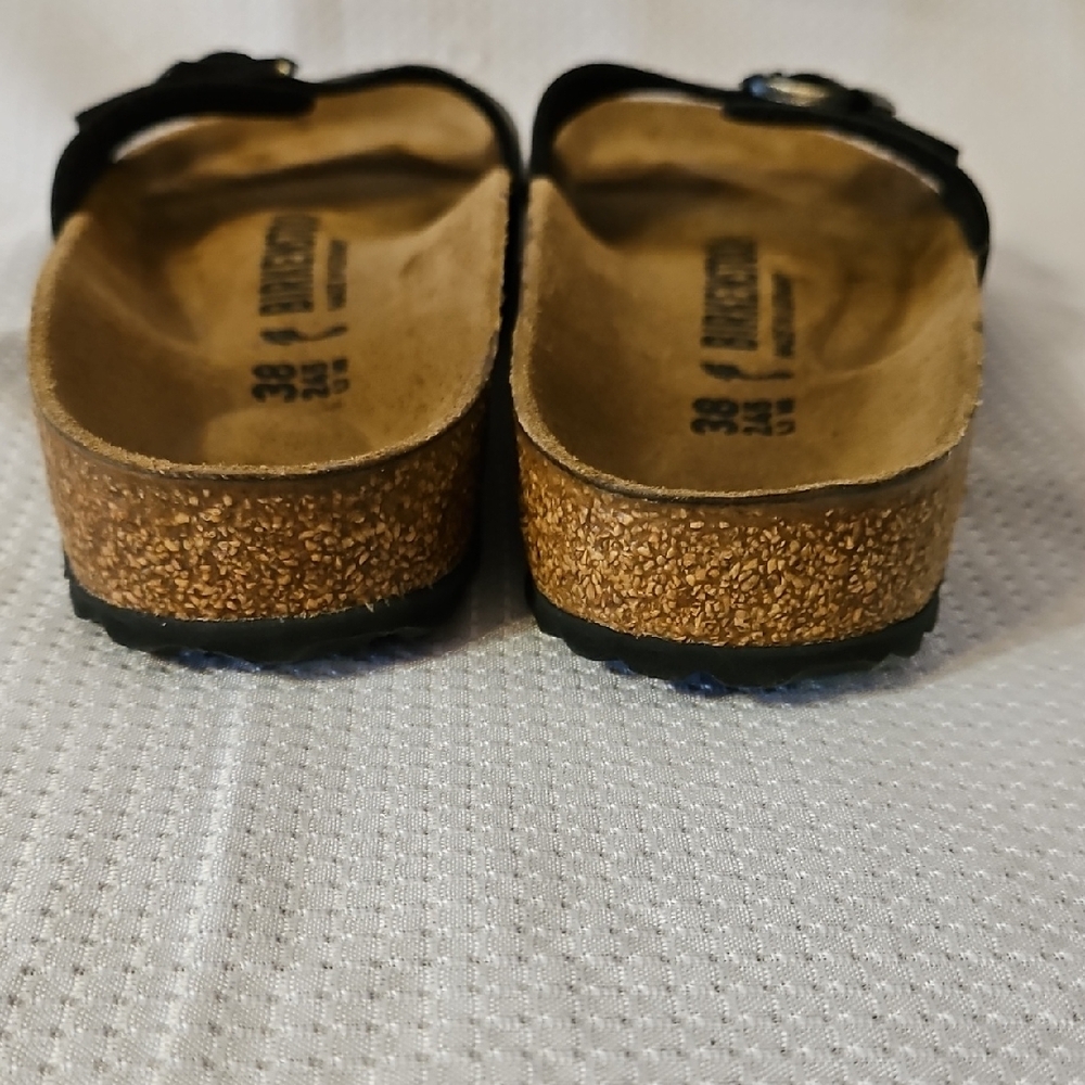 Birkenstock Black Single-Strap Cork Footbed Slides - Picture 4 of 4